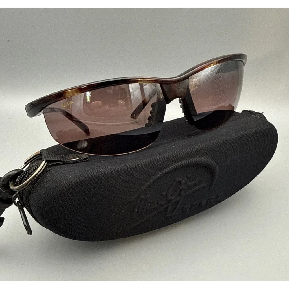 Maui Jim Authentic Sunset MJ402-10 Polarized Tortoise Wrap Sunglasses Japan/Case